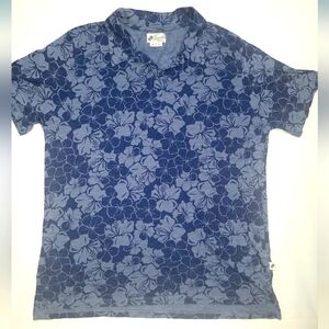 Trunks Hawaiian Floral‎ Polo Shirt Men's Size Large